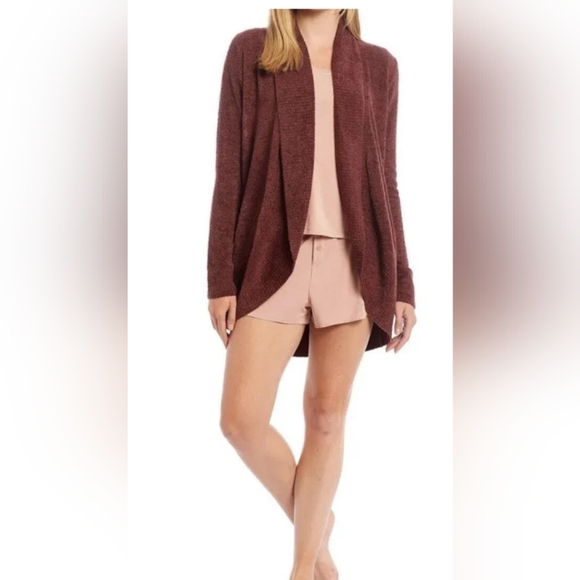 Barefoot Dreams Sweaters - BAREFOOT DREAMS Cozy Chic Burgundy Open Cardigan | M